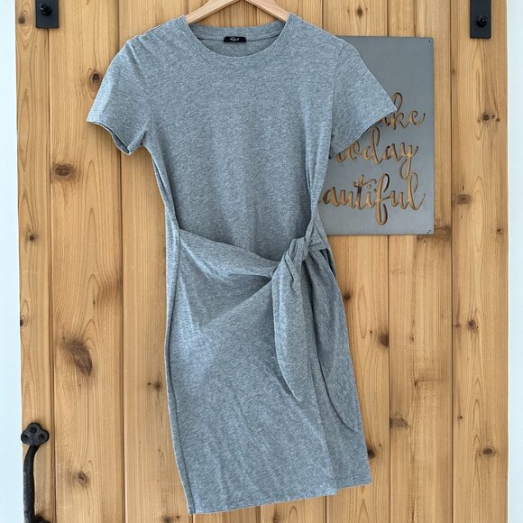 Rails Size XS Edie Tie Wrap Skirt Short Sleeve Dress in Heathered Gray - Picture 2 of 8